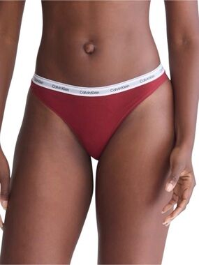 Calvin Klein Modern Logo Thong red Underwear QD5043 - Syrah L